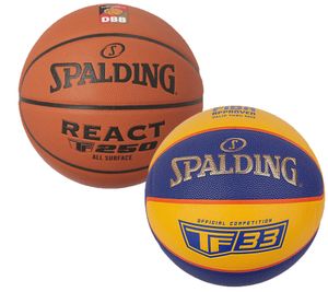 SPALDING Basketball Size 6 Sports Equipment TF33 or React TF 250 Brown/Black or Yellow/Blue/Gold