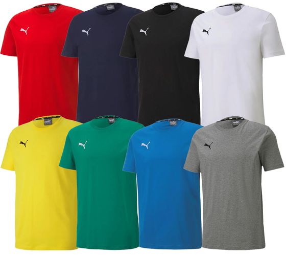 PUMA TeamGoal 23 Jungen & Mädchen Sport-Shirt Baumwoll-Shirt mit Logo-Patch T-Shirt 656709 Grün, Schwarz, Grau, Dunkelblau, Gelb, Rot, Hellblau oder Weiß