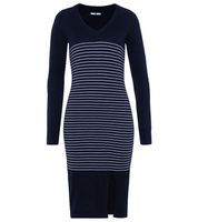 Confezione da 2 abiti maglione da donna AjC a righe, abito midi in maglia in grigio, nero o blu Confezione da 2 abiti maglione da donna AjC a righe, abito midi in maglia in grigio, nero o blu