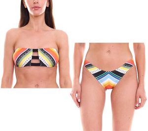 RIP CURL Beach Bazaar Damen Bikini-Oberteil mit Clip-Verschluss oder Bikini-Unterteil Bandeau-Bikini Bikini-Hose Bademode GSILC5 Bunt