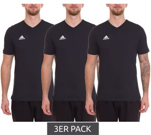 Pack de 3 t-shirts adidas Entrada 22 pour hommes, chemise en coton durable avec col en V HC0448 noir Pack de 3 t-shirts adidas Entrada 22 pour hommes, chemise en coton durable avec col en V HC0448 noir