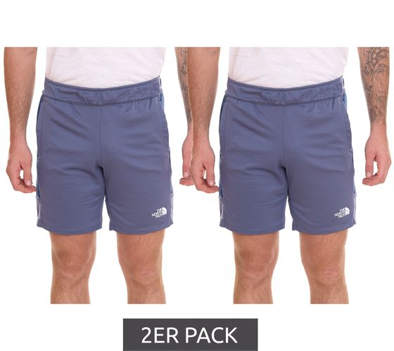 Lot de 2 shorts polaire homme THE NORTH FACE Mountain Athletics, pantalon d'été sportif avec poches latérales, NF0A82300EA1 bleu