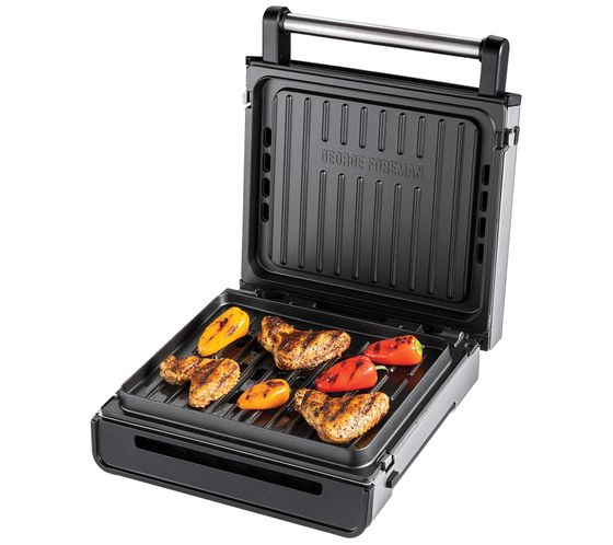 GEORGE FOREMAN Smokeless stainless steel contact grill smoke-free table grill kitchen accessories kitchen utensils 28000-56 silver/black