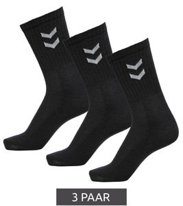 3 pairs of hummel Basic Crew Socks with Contrast Angle Cotton Socks Sports Socks 022030-2001 Black 3 pairs of hummel Basic Crew Socks with Contrast Angle Cotton Socks Sports Socks 022030-2001 Black