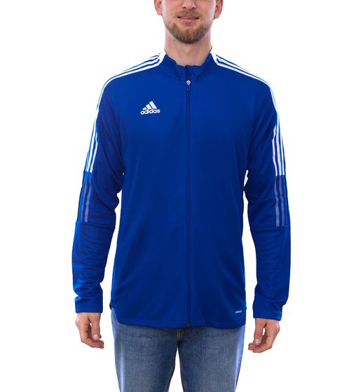 adidas TIRO 21 Herren Trainings-Jacke nachhaltige Fußball-Jacke Sport-Jacke Fitness-Kleidung GM7320 Blau