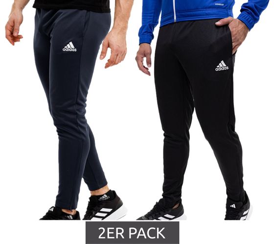 Lot de 2 pantalons de jogging adidas Entrada 22 pour homme, pantalons de fitness, pantalons de présentation durables avec pantalon de sport AEROREADY HC033 bleu foncé ou noir