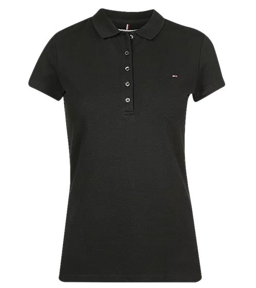 Tommy Hilfiger New Chiara women's polo shirt, cotton shirt, short-sleeved shirt, black