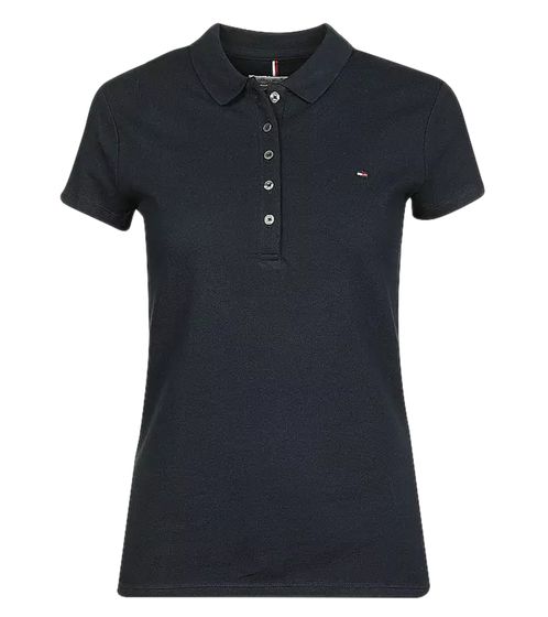 Tommy Hilfiger New Chiara Damen Polo-Shirt Baumwoll-Shirt Kurzarm-Shirt Blau