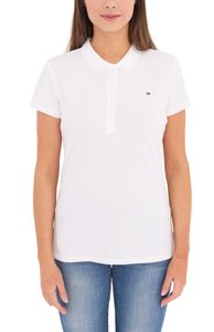 Tommy Hilfiger Heritage women's polo shirt, cotton shirt, short-sleeved shirt, white