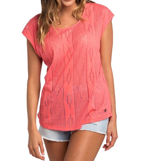 RIP CURL Moon Damen Kurzarm-Shirt modisches Baumwoll-Shirt GTEUS4 3899 Pink