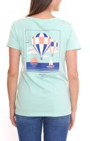 T-shirt femme AjC aux imprimés variés, chemise d'été manches courtes, coton menthe, rose ou blanc T-shirt femme AjC aux imprimés variés, chemise d'été manches courtes, coton menthe, rose ou blanc