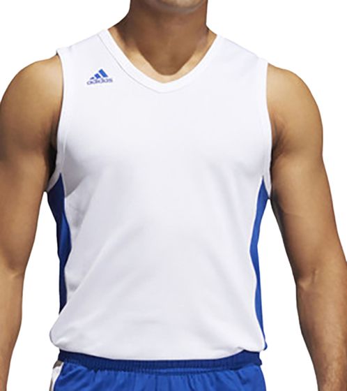 adidas N3XT L3V3L Prime Game Jersey recyceltes Herren Basketball-Trikot Tank-Top FR9434 Weiß/Blau