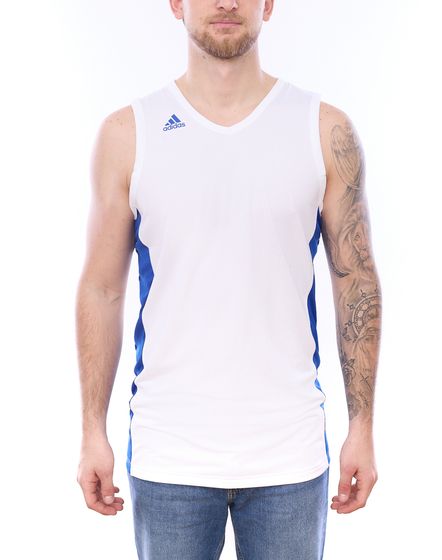 adidas N3XT L3V3L Prime Game Jersey recyceltes Herren Basketball-Trikot Tank-Top FR9434 Weiß/Blau