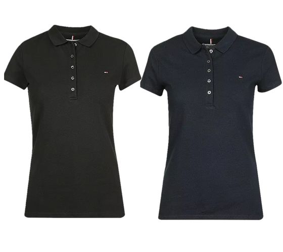 Tommy Hilfiger New Chiara women's polo shirt, cotton shirt, short-sleeved shirt IM57636661 blue or black