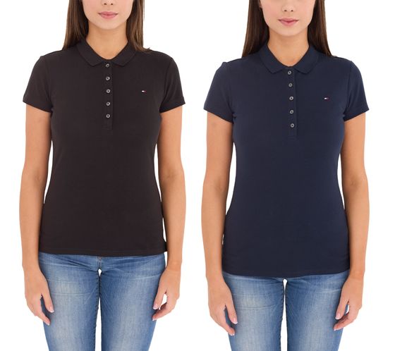 Tommy Hilfiger New Chiara women's polo shirt, cotton shirt, short-sleeved shirt IM57636661 blue or black