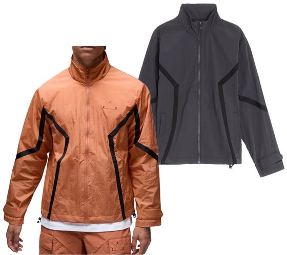 NIKE Jordan 23 Engineered Men's Kent Collar Transition Jacket Sustainable Training Jacket DV7689 Grey or Rust Brown