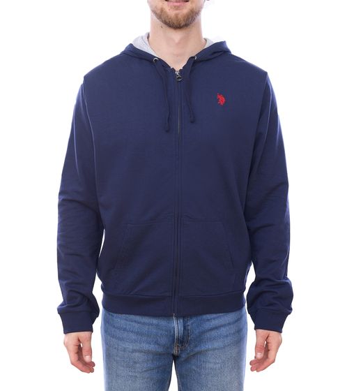 U.S. POLO ASSN. Herren Sweat-Jacke mit Kapuze Baumwoll-Jacke 162 61180 52191 177 Blau