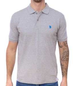 U.S. POLO ASSN. Herren Polo-Shirt Basic-Shirt Baumwoll-Shirt Kurzarm-Shirt 197 61092 52520 187 Grau/Blau