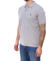 U.S. POLO ASSN. Men's polo shirt, basic shirt, cotton shirt, short-sleeved shirt, 197 61092 52520 187 gray/blue