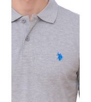 U.S. POLO ASSN. Men's polo shirt, basic shirt, cotton shirt, short-sleeved shirt, 197 61092 52520 187 gray/blue