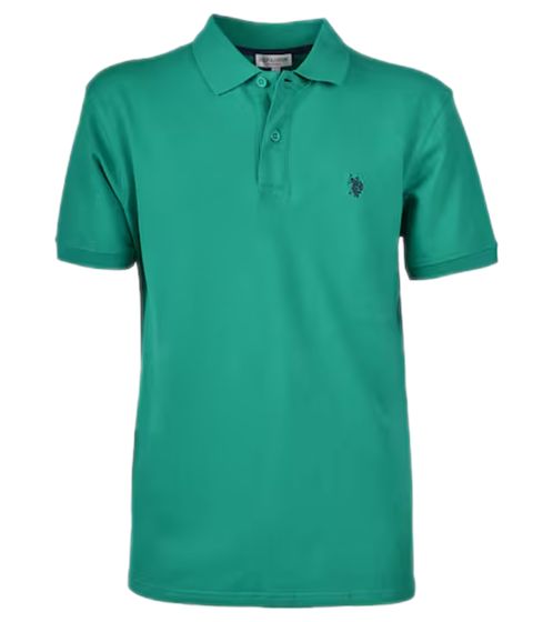 U.S. POLO ASSN. Men's polo shirt, basic shirt, cotton shirt, short-sleeved shirt, 197 61092 52520 144 green/black