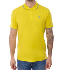 U.S. POLO ASSN. Polo homme, chemise basique, chemise en coton, chemise à manches courtes 197 63899 52520 115 jaune/bleu clair U.S. POLO ASSN. Polo homme, chemise basique, chemise en coton, chemise à manches courtes 197 63899 52520 115 jaune/bleu clair