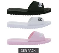 Confezione da 3 ciabatte da bagno PUMA Purecat per uomo e donna ciabatte estive con suola in EVA 360262 nero, bianco o rosa Confezione da 3 ciabatte da bagno PUMA Purecat per uomo e donna ciabatte estive con suola in EVA 360262 nero, bianco o rosa