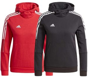 adidas Tiro21 Sweatshirt nachhaltiger Baumwoll-Hoodie für Mädchen und Jungen Schwarz oder Rot