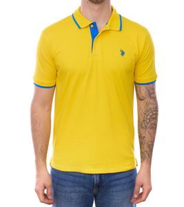 U.S. POLO ASSN. Polo homme, chemise basique, chemise en coton, chemise à manches courtes 197 68163 52520 112 jaune/bleu foncé U.S. POLO ASSN. Polo homme, chemise basique, chemise en coton, chemise à manches courtes 197 68163 52520 112 jaune/bleu foncé