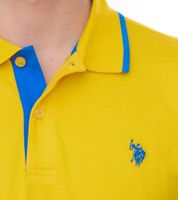 U.S. POLO ASSN. Men's polo shirt, basic shirt, cotton shirt, short-sleeved shirt, 197 68163 52520 112 yellow/dark blue U.S. POLO ASSN. Men's polo shirt, basic shirt, cotton shirt, short-sleeved shirt, 197 68163 52520 112 yellow/dark blue