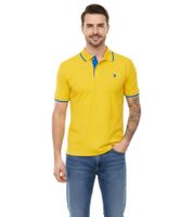 U.S. POLO ASSN. Men's polo shirt, basic shirt, cotton shirt, short-sleeved shirt, 197 68163 52520 112 yellow/dark blue