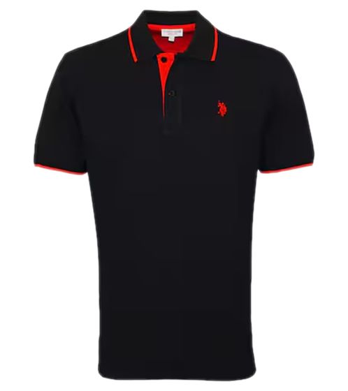 U.S. POLO ASSN. Men's polo shirt, basic shirt, cotton shirt, short-sleeved shirt 197 66835 52520 297 black/red