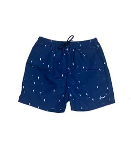 forvert Kodia Herren Bade-Hose Board-Shorts im Allover-Blitz-Muster Kurze-Hose Schwimm-Shorts 551904 Dunkelblau