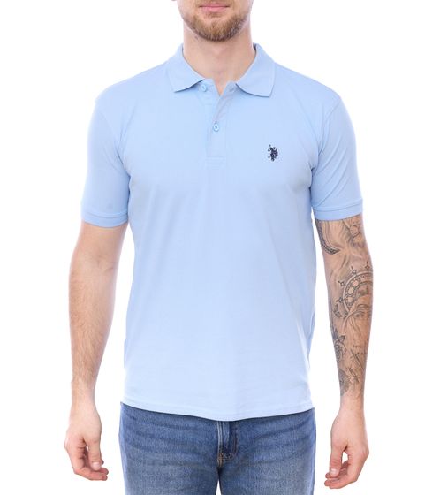 U.S. POLO ASSN. Men's polo shirt, basic shirt, cotton shirt, short-sleeved shirt, 197 61092 52520 103 light blue