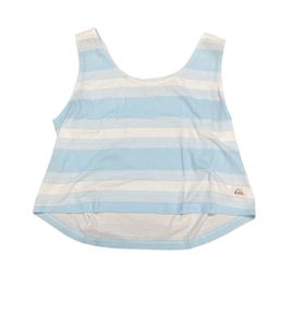 Quiksilver Holiday Vibes débardeur femme chemise en coton à la mode à larges bretelles EQWKT03131 BFA6 Bleu/Blanc