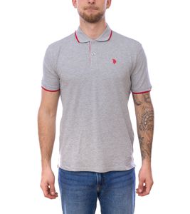 U.S. POLO ASSN. Polo homme chemise basique chemise en coton chemise à manches courtes 197 63899 52520 182 gris/rouge U.S. POLO ASSN. Polo homme chemise basique chemise en coton chemise à manches courtes 197 63899 52520 182 gris/rouge