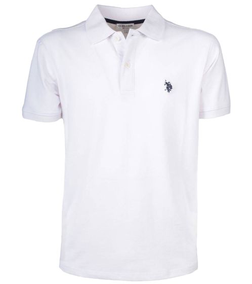 U.S. POLO ASSN. Herren Polo-Shirt Basic-Shirt Baumwoll-Shirt Kurzarm-Shirt 197 66829 52520 100 Weiß