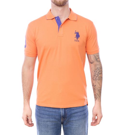 U.S. POLO ASSN. Men's polo shirt, cotton shirt, short-sleeved shirt, basic shirt 197 68175 52520 417 orange/purple