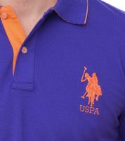 U.S. POLO ASSN. Men's polo shirt, cotton shirt, short-sleeved shirt, basic shirt 19768175 52520 635 purple/orange