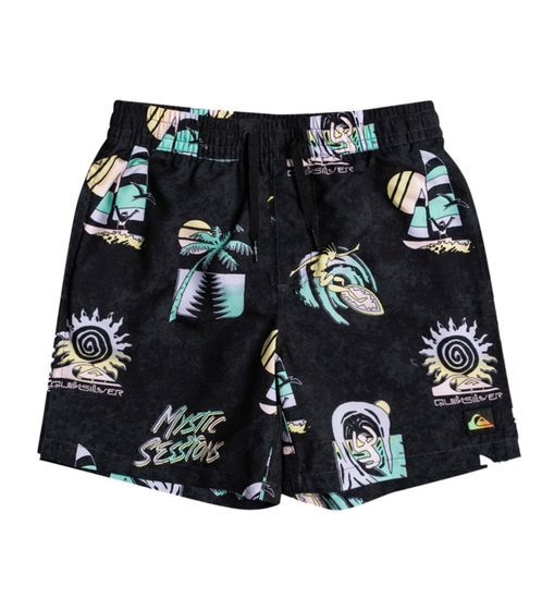 Quiksilver Island Pulse Kinder Bade-Shorts kurze Schwimm-Hose mit Gewebtes Quiksilver-Etikett EQBJV03342 KVJ6 Schwarz