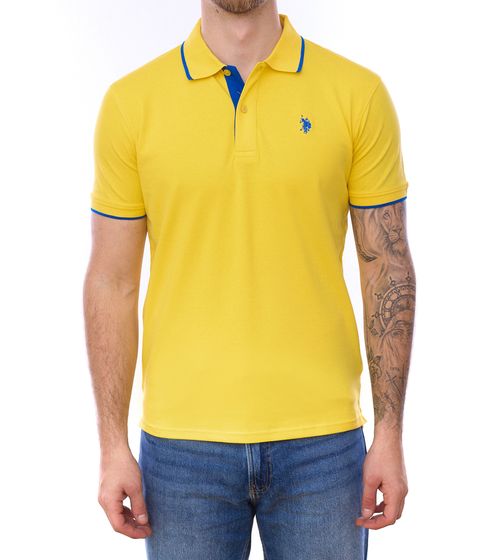 U.S. POLO ASSN. Men's polo shirt, basic shirt, cotton shirt, short-sleeved shirt, 197 63899 52520 112 yellow/blue