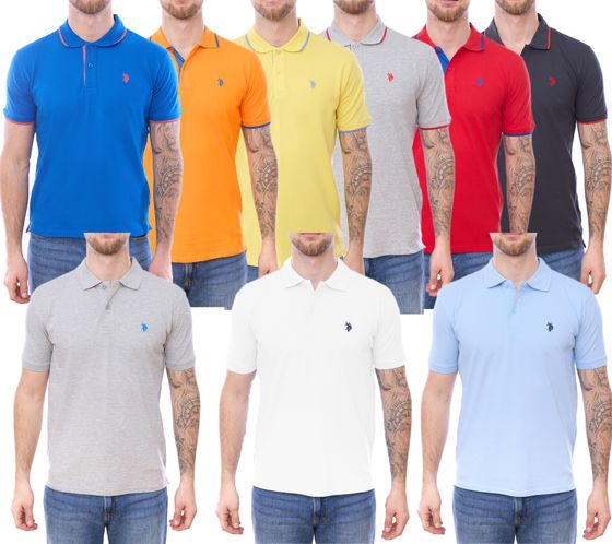 U.S. POLO ASSN. Herren Polo-Shirt Basic-Shirt Baumwoll-Shirt Kurzarm-Shirt in verschiedenen Modellen und Farben