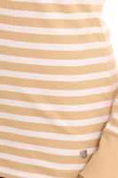 DELMAO Camisa de mujer de manga larga sudadera de algodón a rayas azul/blanco o beige/blanco DELMAO Camisa de mujer de manga larga sudadera de algodón a rayas azul/blanco o beige/blanco