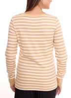 DELMAO Camisa de mujer de manga larga sudadera de algodón a rayas azul/blanco o beige/blanco DELMAO Camisa de mujer de manga larga sudadera de algodón a rayas azul/blanco o beige/blanco