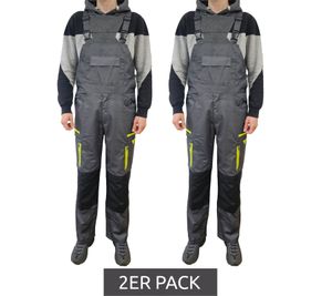 Pack de 2 salopettes de travail homme PUREWORK avec nombreux compartiments, pantalon de travail 7844187 gris