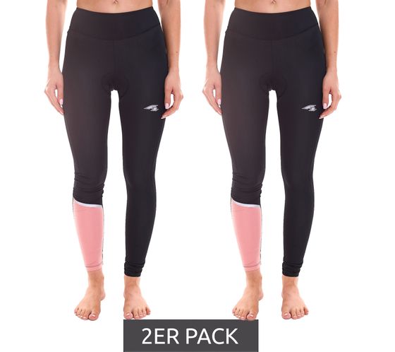 Lot économique de 2 pantalons de cyclisme F2 Rush, pantalons de VTT durables pour femmes avec chamois haute performance, leggings de cyclisme 60589131 noir/rose