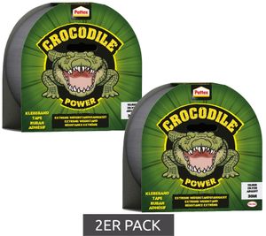 2er Sparpack Pattex CROCODILE POWER 2x30m Gaffer-Tap Panzer-Tap Klebe-Band Universal-Klebeband Kleber Silber