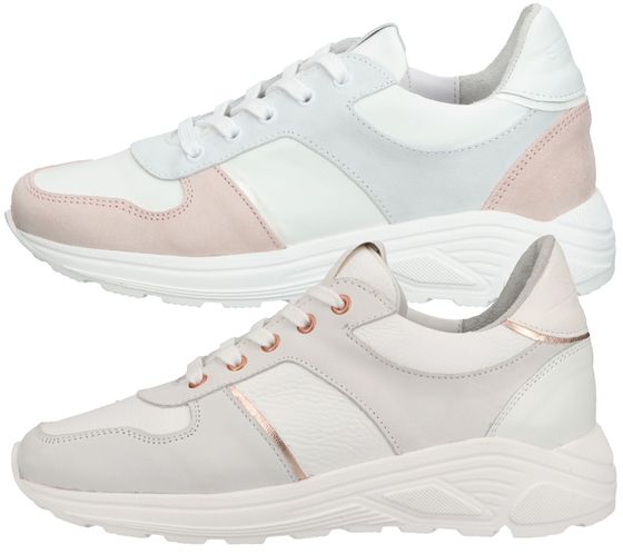 STEVEN NEW YORK women's genuine leather shoes low-top sneakers SNY11000242-0300 white/pink or white/bronze