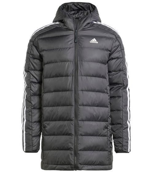 adidas Essentials 3 men's down jacket sustainable quilted jacket with duck down HZ8522 black