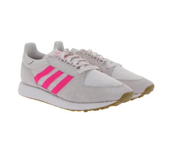 adidas Forest Grove women's sports sneakers with suede elements, casual shoes, lace-up shoes EE5847 cream white/pink